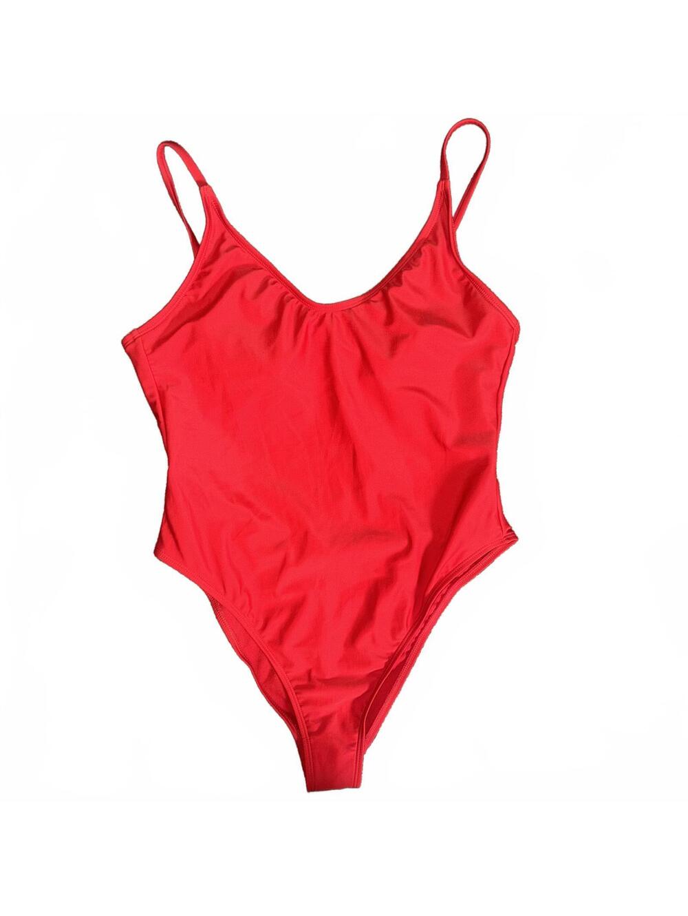 Wild Fable Women's Medium Red One Piece Swimsuit Scoop Neck NWT